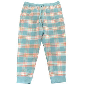 Garnet Hill Flannel Plaid Sleep Pants Size XL Organic Pima Cotton Multi Lounge